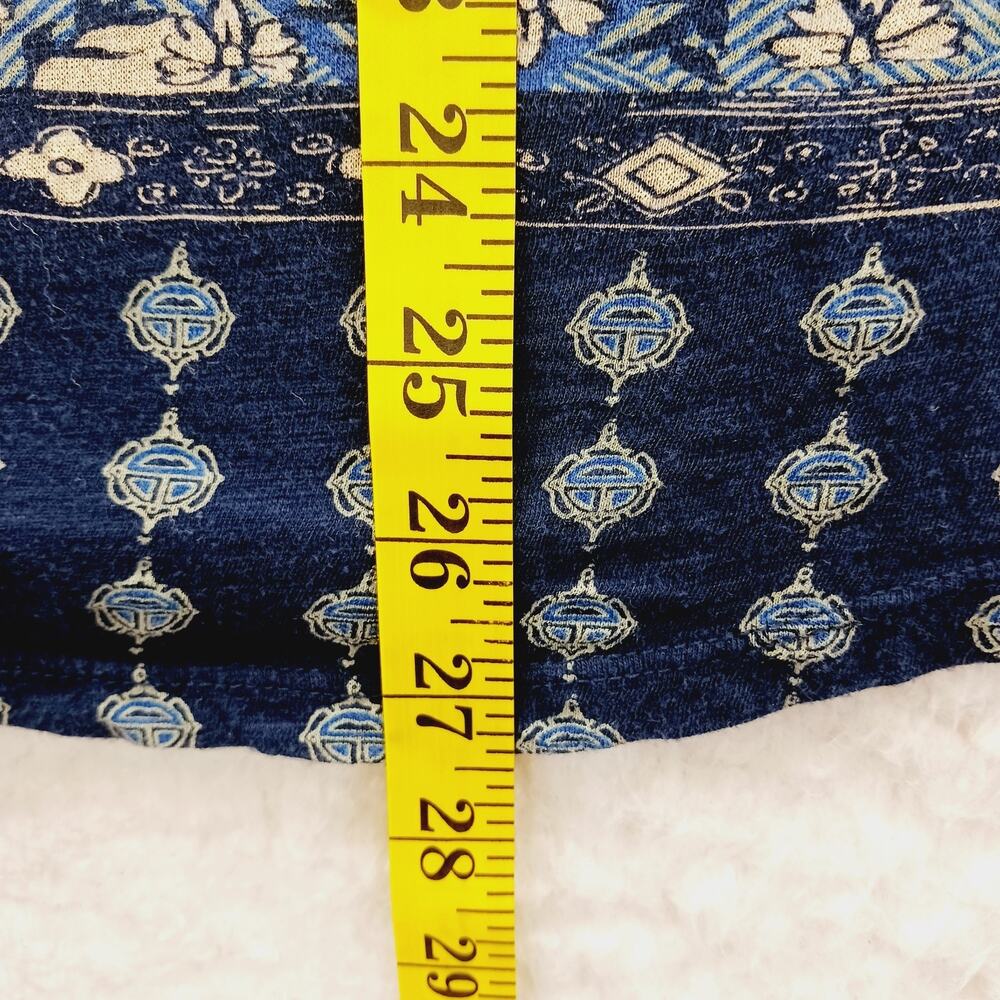 T-Shirt Women Navy Boho Bandana Festival Indie Art Western Cowgirl Y2K Size 2X - Picture 4 of 8